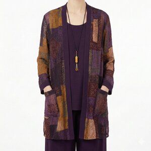 Unbranded Jacket Purple Patchwork Artsy Bohemian Layered XL